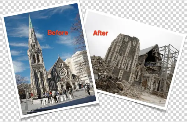 Christchurch Cathedral Before & After Via Jimbolt And