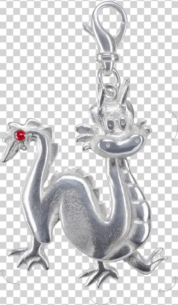 Handcrafted Silver Dragon Charm