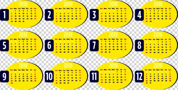 2018 Printable Calendar - Arabic Calendar 2037