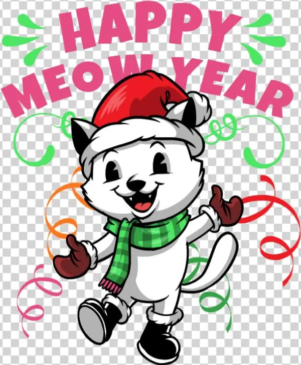 Happy Meow Year - Cartoon