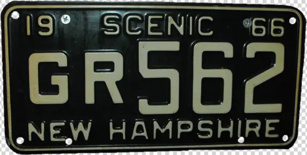 New Hampshire 1966 License Plate - Number
