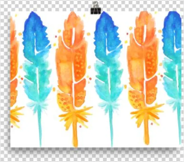 Watercolor Feather Poster - Art