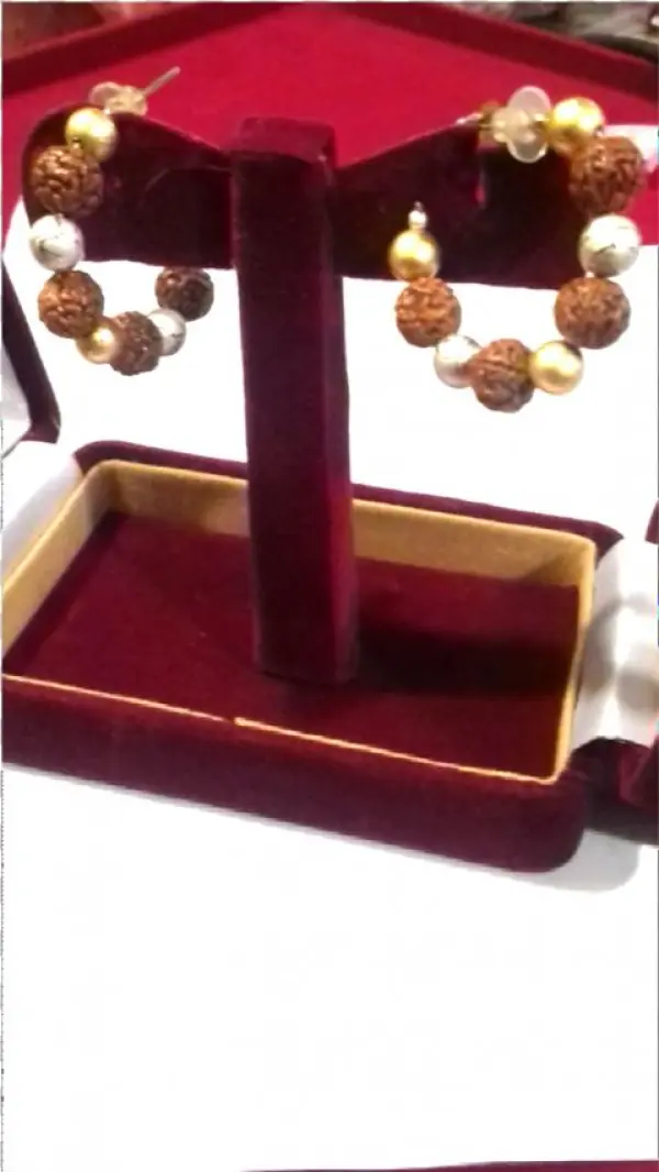 Rudraksha Earrings - Wood