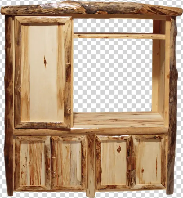 Aspen Log Lower Door Entertainment Center - Cupboard