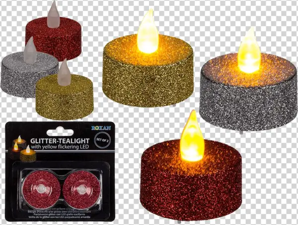 Glitter-tealight With Warm White Flickering Led