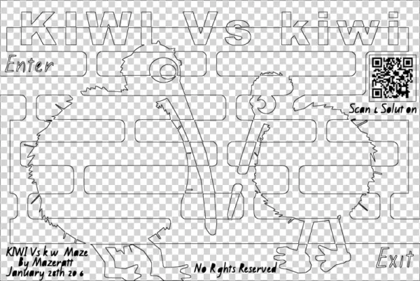 Kiwi Vs Kiwi Coloring For Grown Ups Maze - Diagram