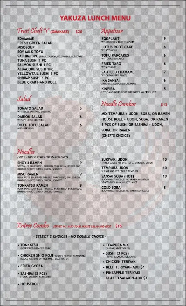 Lunch - Menu