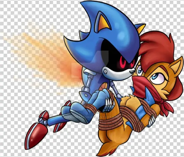 Metal Sonic Heroically Rescuing - Cartoon