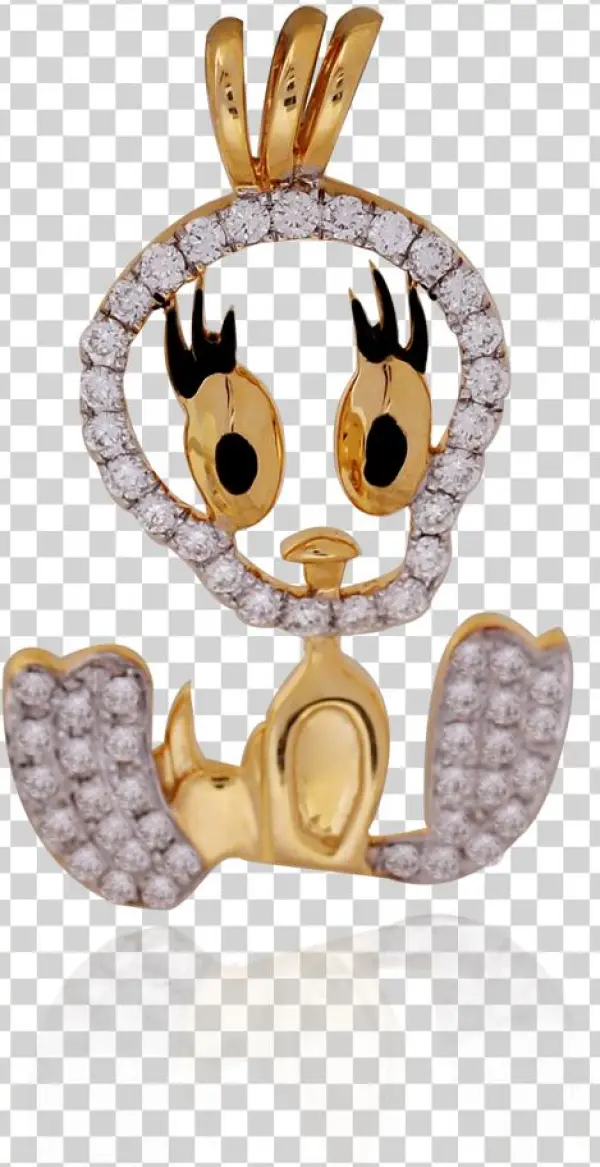 Sweety Tweety Diamond Platinum Pendant - Figurine