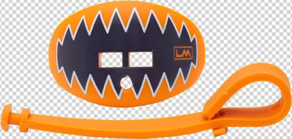 Loudmouthguard Shark Teeth Tiger Light Orange Navy - Loud Mouth Shark Teeth Raider Pacifier Lip Protector