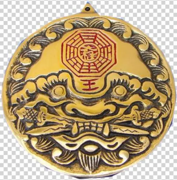 Quick View - Feng Shui Import 3201 Brass Tiger Head Yin Yang Bagua