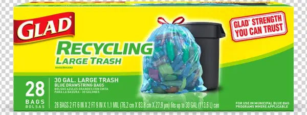 Recycling Large Trash Drawstring Blue Bags - Glad Recycling Drawstring Large Trash Bags Blue 30
