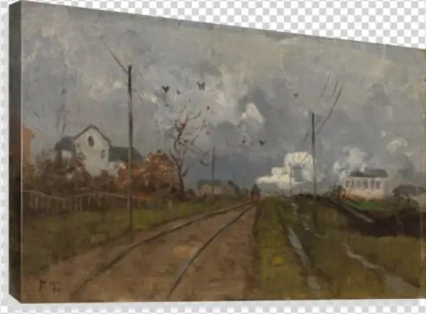 The Train Is Arriving Canvas Print - Design Art 'frits Thaulow - The Train Is Arriving'