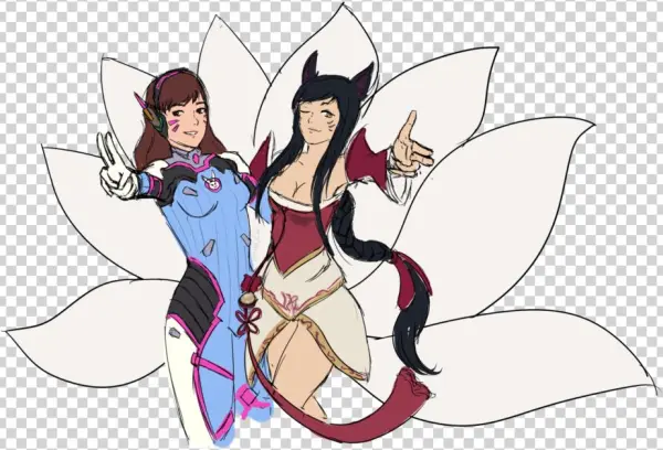 Dva Drawing Ahri - Cartoon