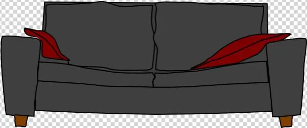 How To Set Use Gray Couch With Pillows Clipart
