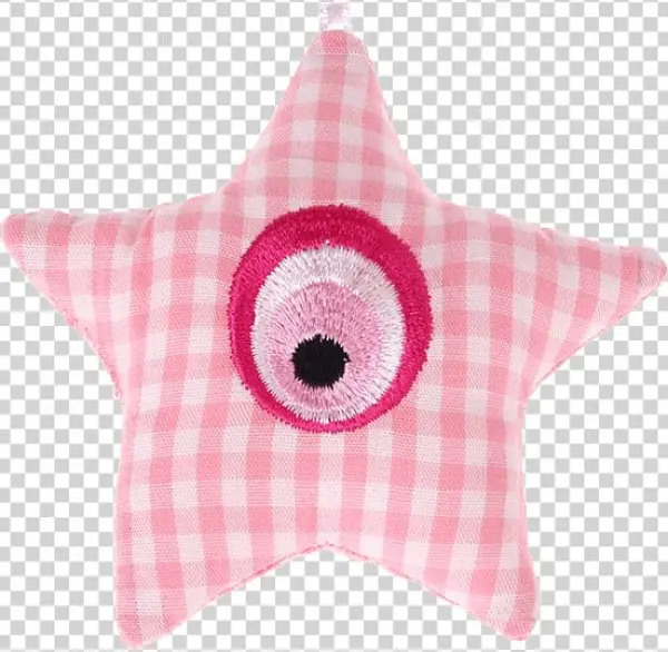 Kumaş Yıldız Pembe Nazar Boncuğu - Plush