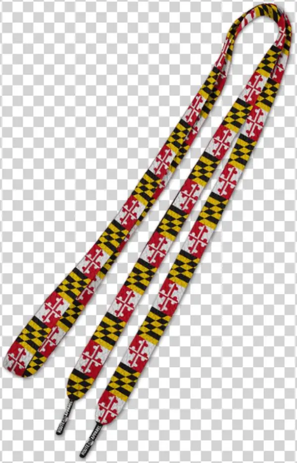 Maryland Flag / Shoe Laces - Bd Wings Logo Brushed Close-up Black/silver Seatbelt