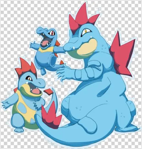 Feraligatr Line Commission - Cartoon