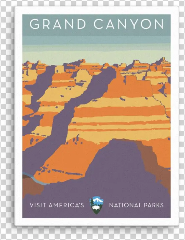 Grand Canyon Canvas - Santa Fe Railroad, Grand Canyon National Park, Arizona,
