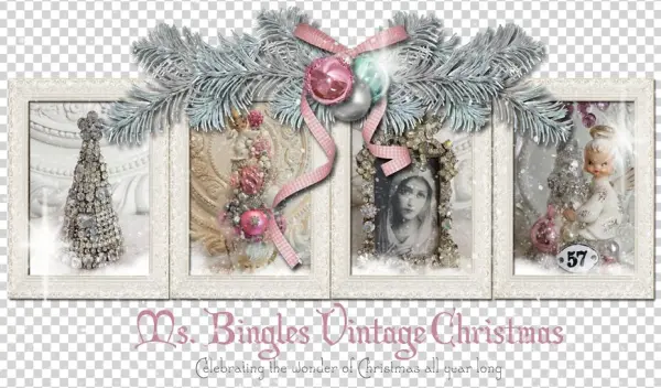Ms Bingles Vintage Christmas - False Merry Christmas Screen Print Bandana Grey Small