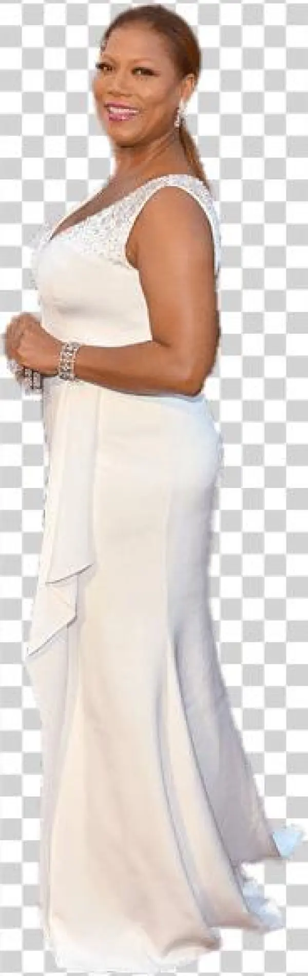 Queen Latifah White Dress Png - White