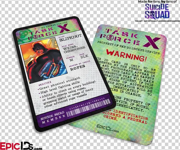 Task Force X 'suicide Squad' Classic Comic Id Card