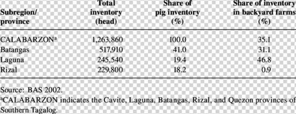 Top Three Pig-producing Provinces In The Calabarzon - Calabarzon