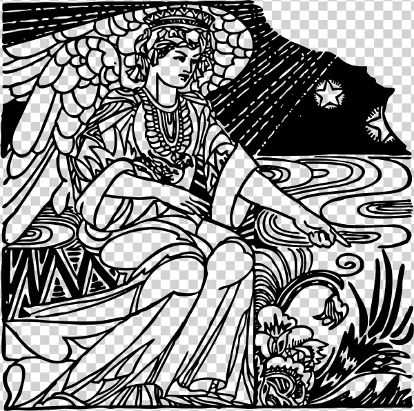 Angel In The Garden Svg Clip Arts 600 X 596 Px