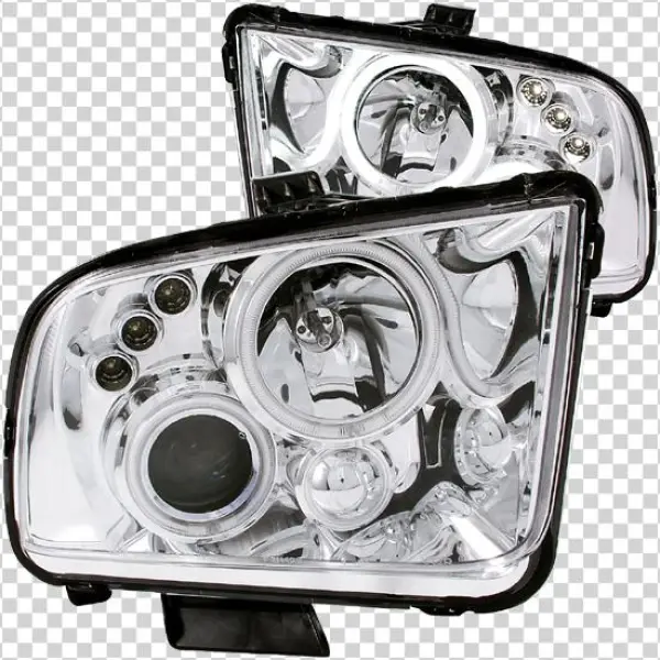 Automotive Led Lights - Anzousa - Projector Headlights W/ Halo Chrome Housing