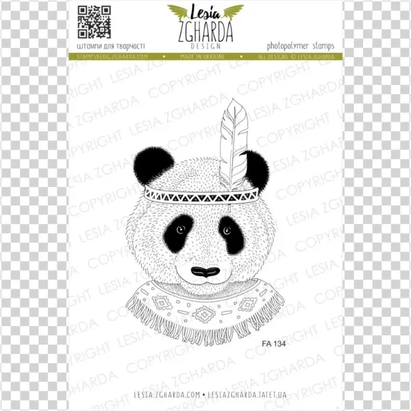 {fa134} Stamp "tribal Panda Girl" Buy From E Shop - Cartoon