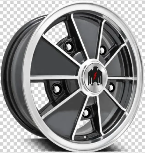 Klassik Rader Zodiac Gloss Black Machined - Empi Brm Wheel, Black With Polished Lip, 6.5" Wide,