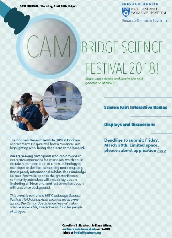 Cambridge Science Fair Flyer