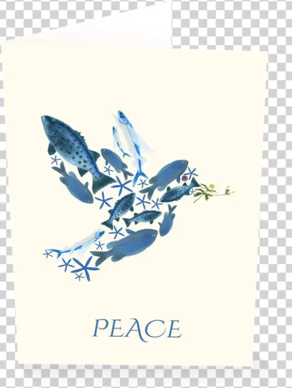 Fish Of Peace Holiday Card - Bluebird