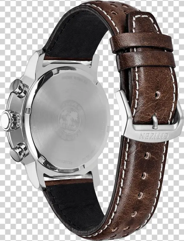 Gents Brycen Citizen Watch With Hickory Brown Leather - Citizen Eco-drive Men's Chronograph Black Leather Strap