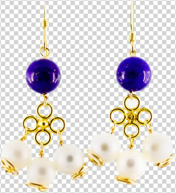 Gold Lapis And Pearl Earrings - Seeds Of Heaven Earrings, Lapis And Pearl Earrings