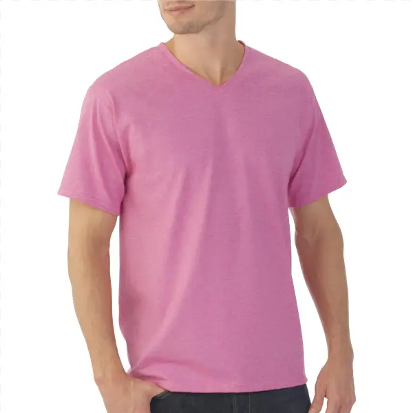 Men's Eversoft Micro Stripe V Neck T Shirt - Fruit Of The Loom Men's Platinum Eversoft Short Sleeve