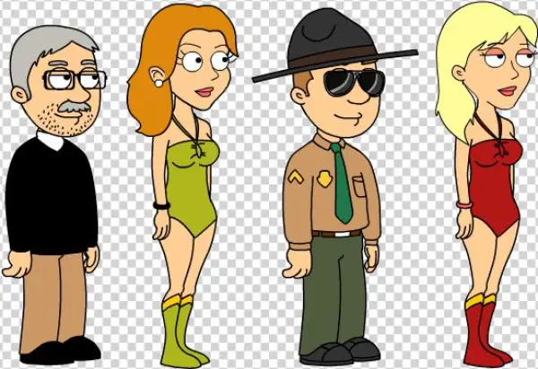 Pastor Jones, Swim Coach Danvers, Sheriff Harris, And