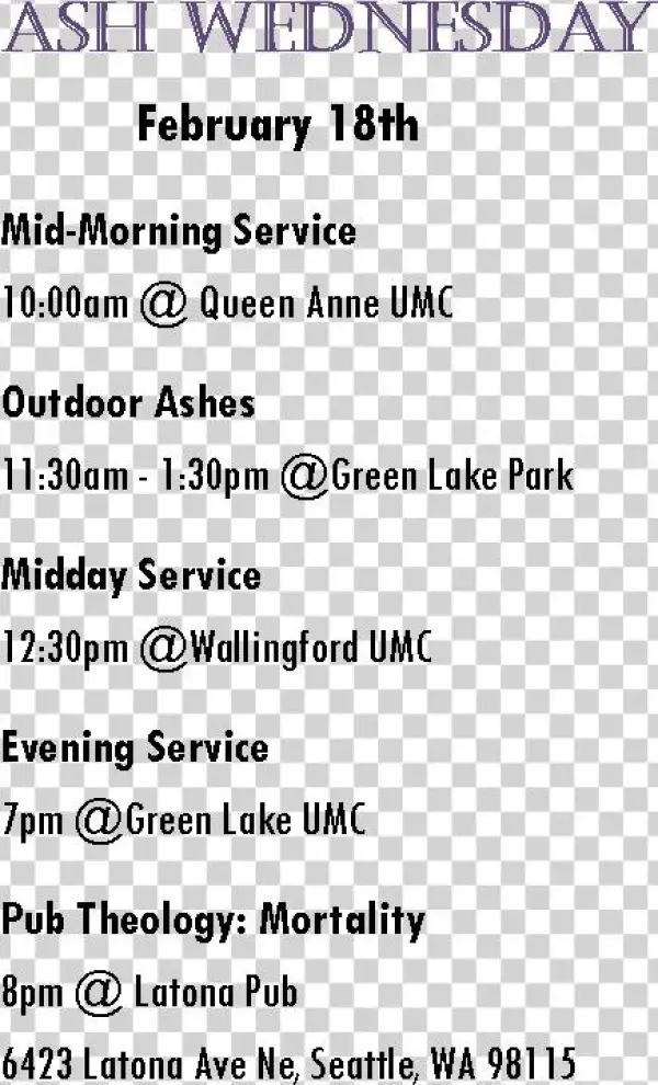 Ash Wednesday Text - Number