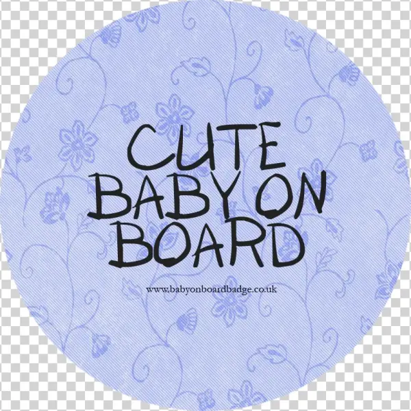 Cute Baby On Board Badge Blue - Blue