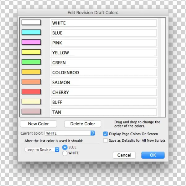 Edit Revision Draft Colors - Color