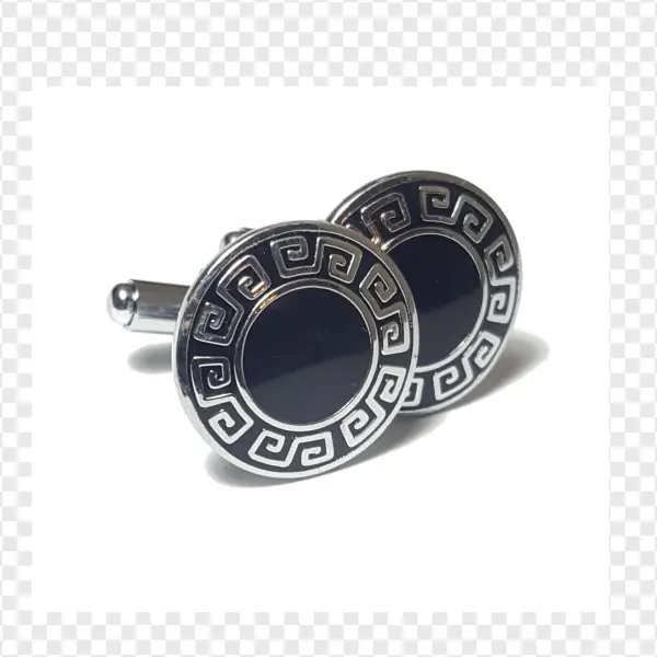Greek Key Cuff Links - Buckle