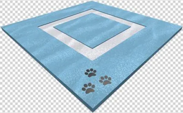 Pastel Blue Paw Rug - Mat