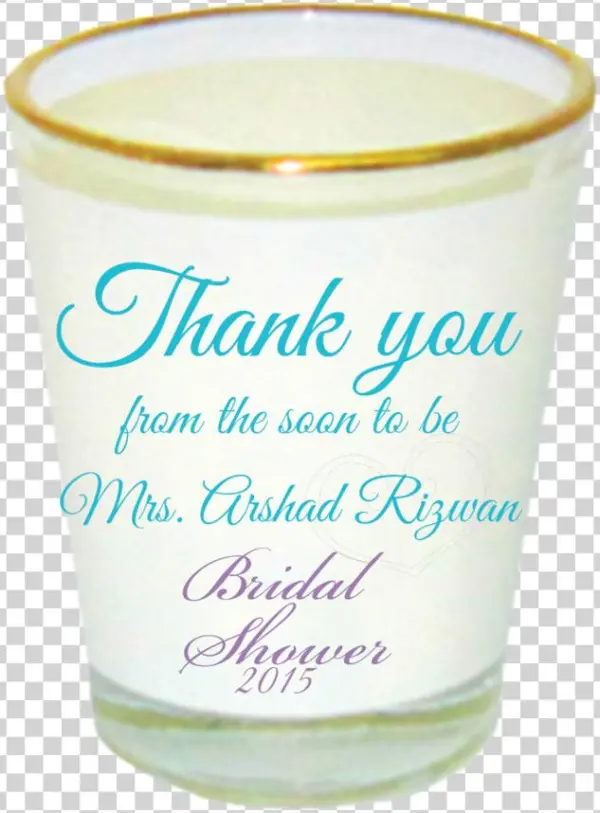 Bridal Shower Shot Glass - 100 Pcs Custom Made Hang Tags Personalized Wedding