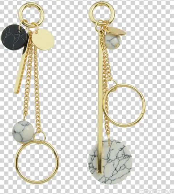 Cheap Women Earring Asymmetric Circle Ball Disc Bar