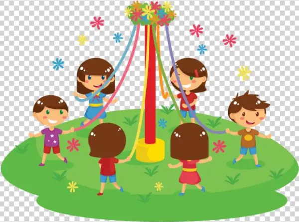 Maypole Free Vector Illustration - Maypole Cartoon