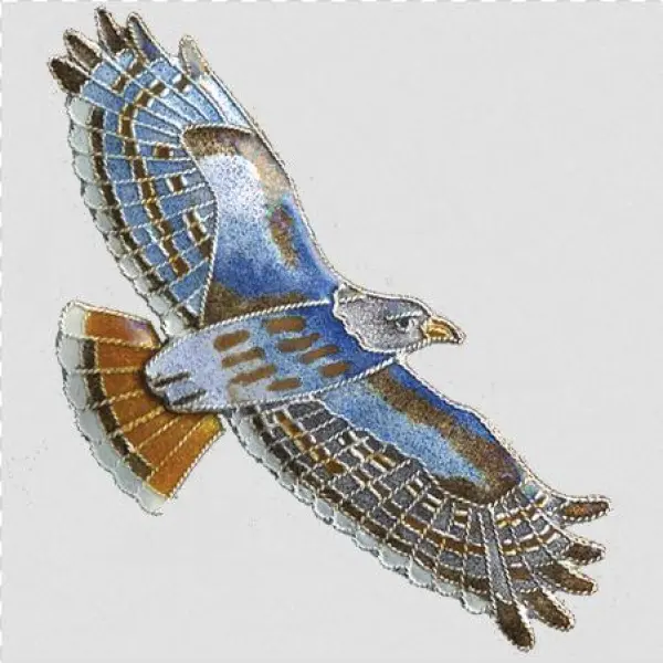 Red Tailed Hawk Cloisonne Pin - Cloisonné