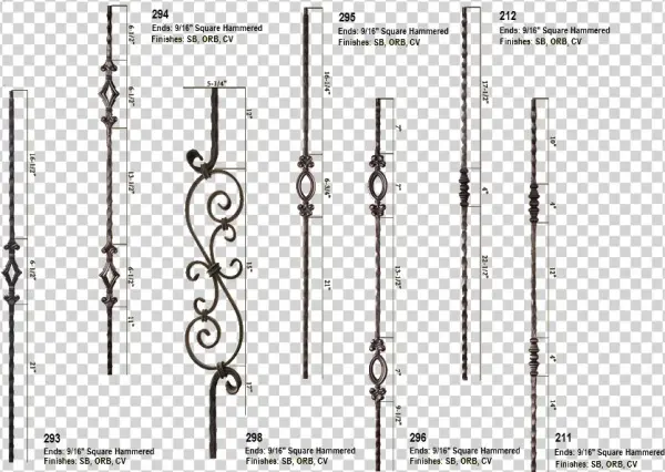 Tuscany Series Wrought Iron Balusters - House Of Forgings Solid 44-in Oil Rubbed Bronze Wrought