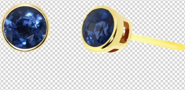 Classic Round Stud Earrings Blue Sapphire - 9 Ct Gold With Rose France, Amethyst And Garnet Earring
