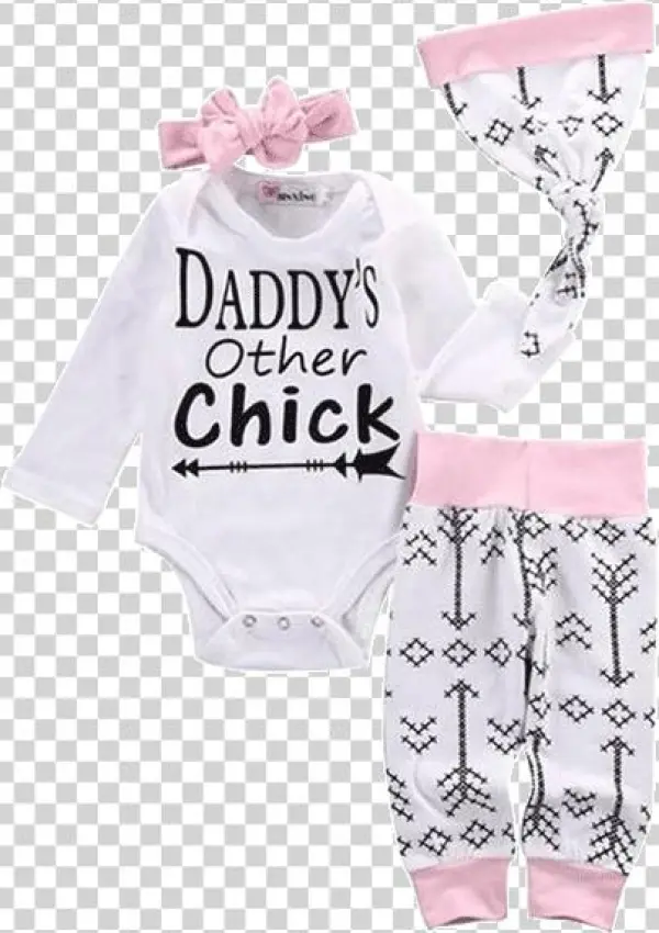Images / 1 / 2 - Baby Girls Arrow Letter Print Long Sleeve Romper Pants