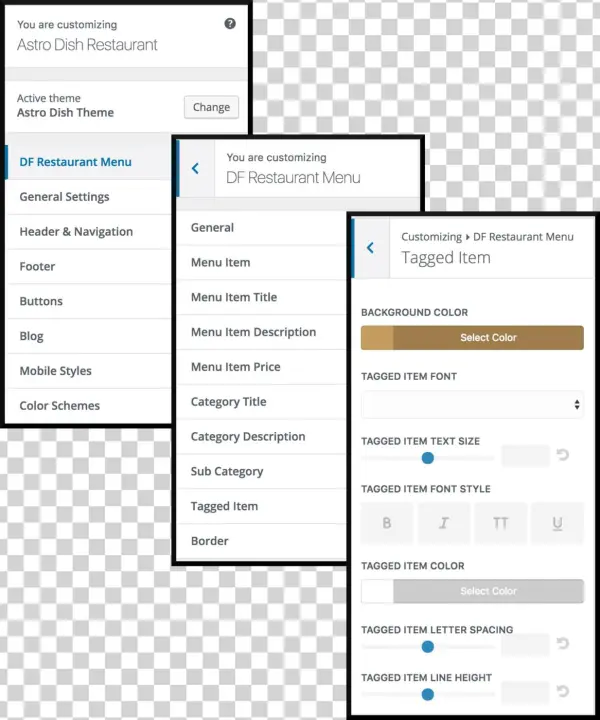Tagged Item Section - Restaurant